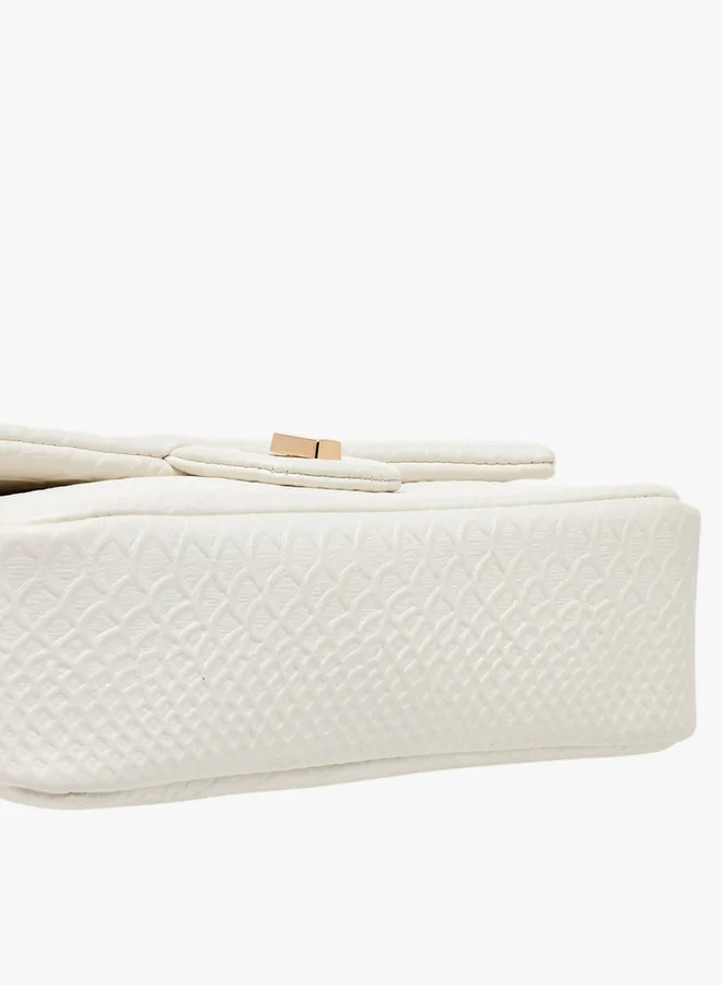 فلورا بيلا من شو إكسبرس Textured Crossbody Bag with Chain Strap and Twist Lock Closure