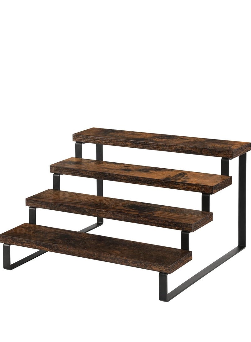 Soofam Wooden Display Riser Stand,4 Tier Perfume Organizer Stand,Large Shelf Risers for Figures, Dessert Shelves for Party, Tiered Display Stand Risers Display Shelf for Decoration and Organizer - Image 1