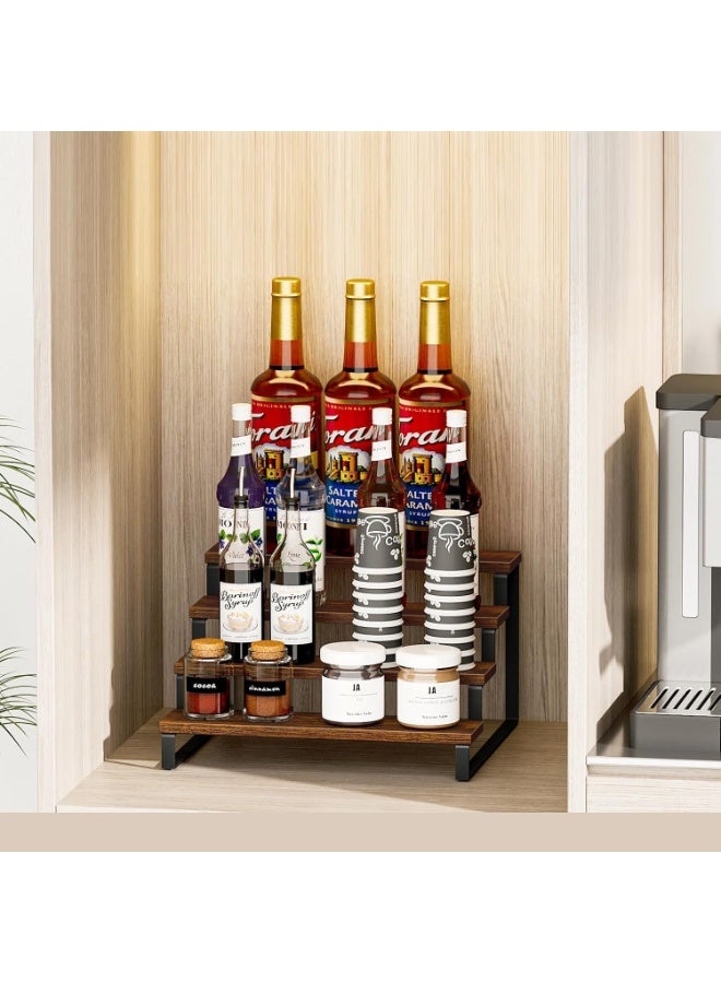 Soofam Wooden Display Riser Stand,4 Tier Perfume Organizer Stand,Large Shelf Risers for Figures, Dessert Shelves for Party, Tiered Display Stand Risers Display Shelf for Decoration and Organizer - Image 3