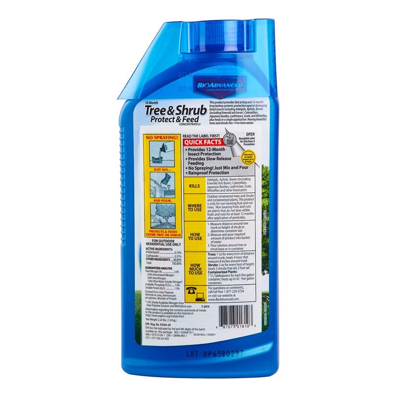 BioAdvanced 12 Month Tree & Shrub Protect and Feed Concentrate - 950ml Insect Protection - Image 2