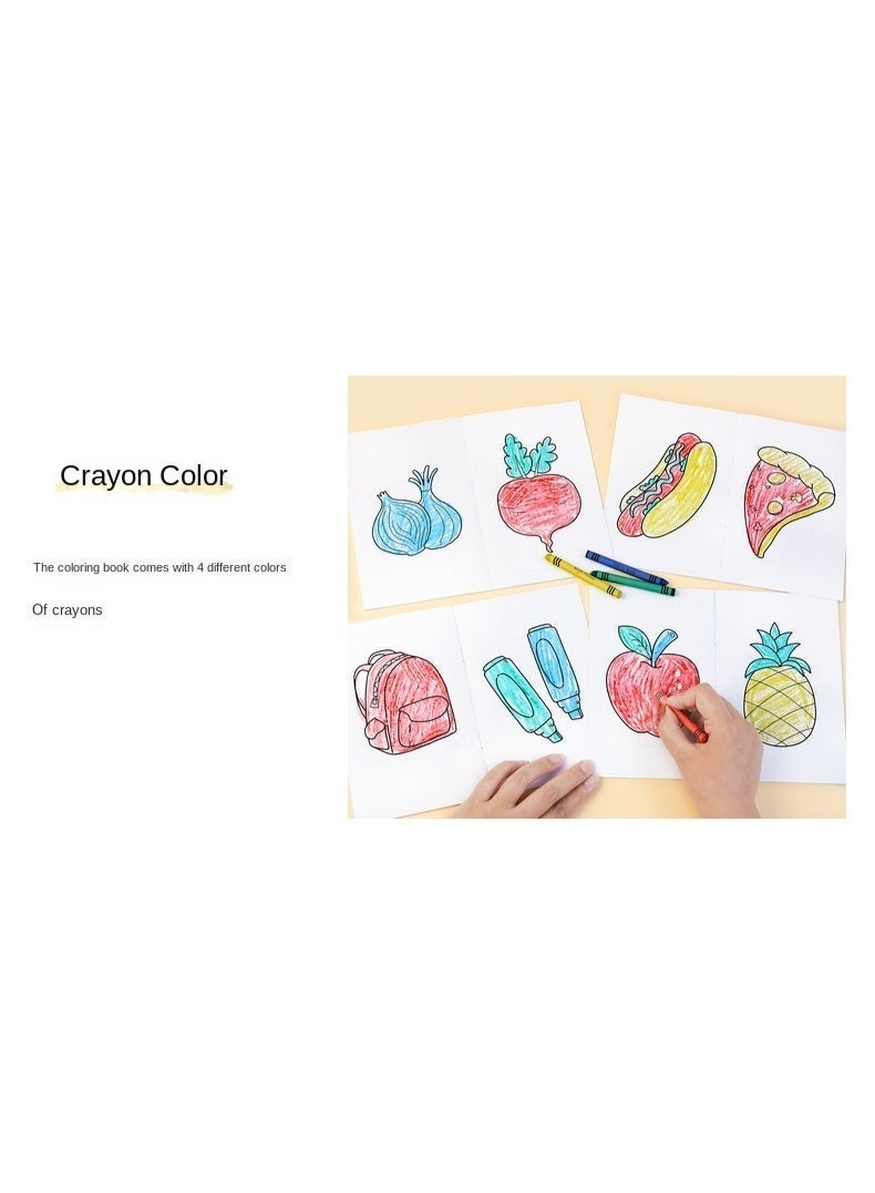 Hellobox Cute and Cozy Coloring Book Gift Box Set (9 Books,  Including 4 Colored Crayons), Cozy Moments, Life Corners, Stylish Vibes, Little Corners — Thick Paper to Relieve Stress for Adults and Children, Suitable for Early Learning for Children Ages 3-8 (An Ideal Gift) - Image 4