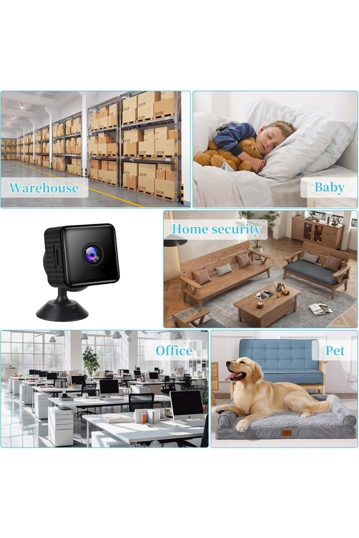 L&E 2K Indoor Mini Camera for Home Security,UIndoor Battery Security Camera WiFi Nanny Pet Surveillance Camera App Control,Pet Surveillance Camera,Real-Time Audio/Video, Night Vision - Image 4