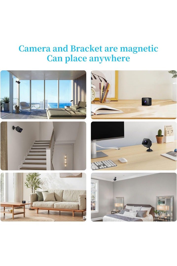 L&E 2K Indoor Mini Camera for Home Security,UIndoor Battery Security Camera WiFi Nanny Pet Surveillance Camera App Control,Pet Surveillance Camera,Real-Time Audio/Video, Night Vision - Image 5