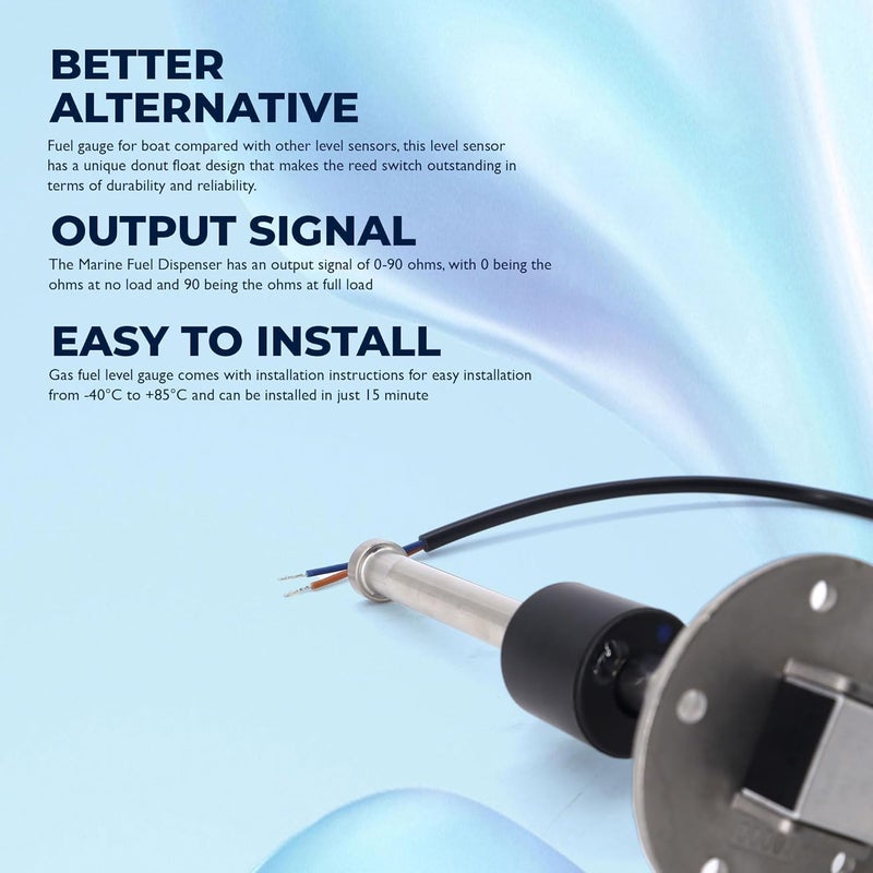 OXCANO Marine Fuel Sending Unit 0-90ohms 7" (175mm) for Boat Fuel Tank Sender - Image 3