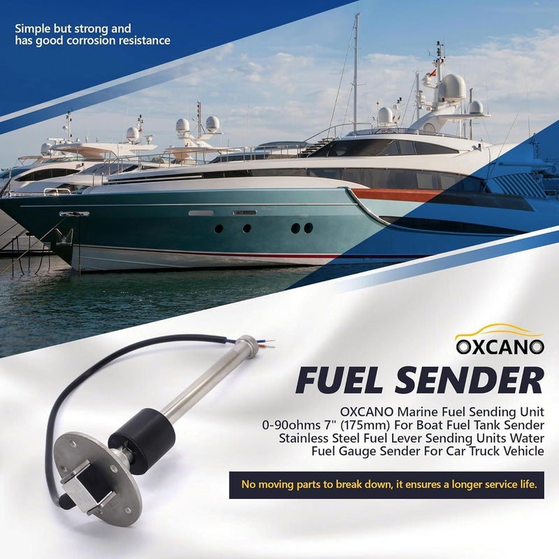 OXCANO Marine Fuel Sending Unit 0-90ohms 7" (175mm) for Boat Fuel Tank Sender - Image 2