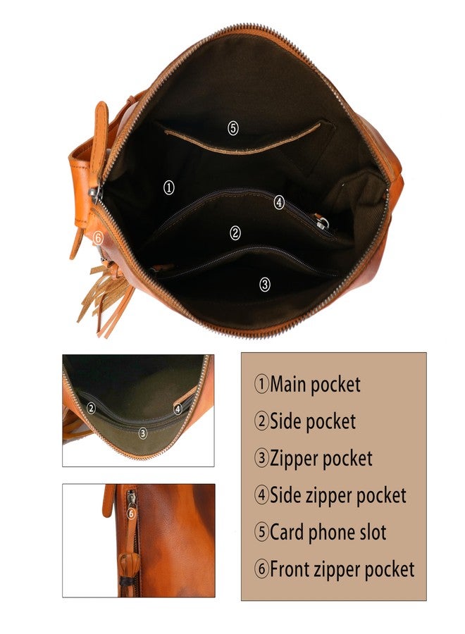 LETEULO Hobo Bag for Women Crossbody Bag Purse and Handbag Leather Shouler Bags (Brown) - Image 3