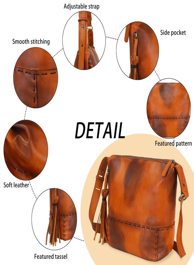 LETEULO Hobo Bag for Women Crossbody Bag Purse and Handbag Leather Shouler Bags (Brown) - Image 4