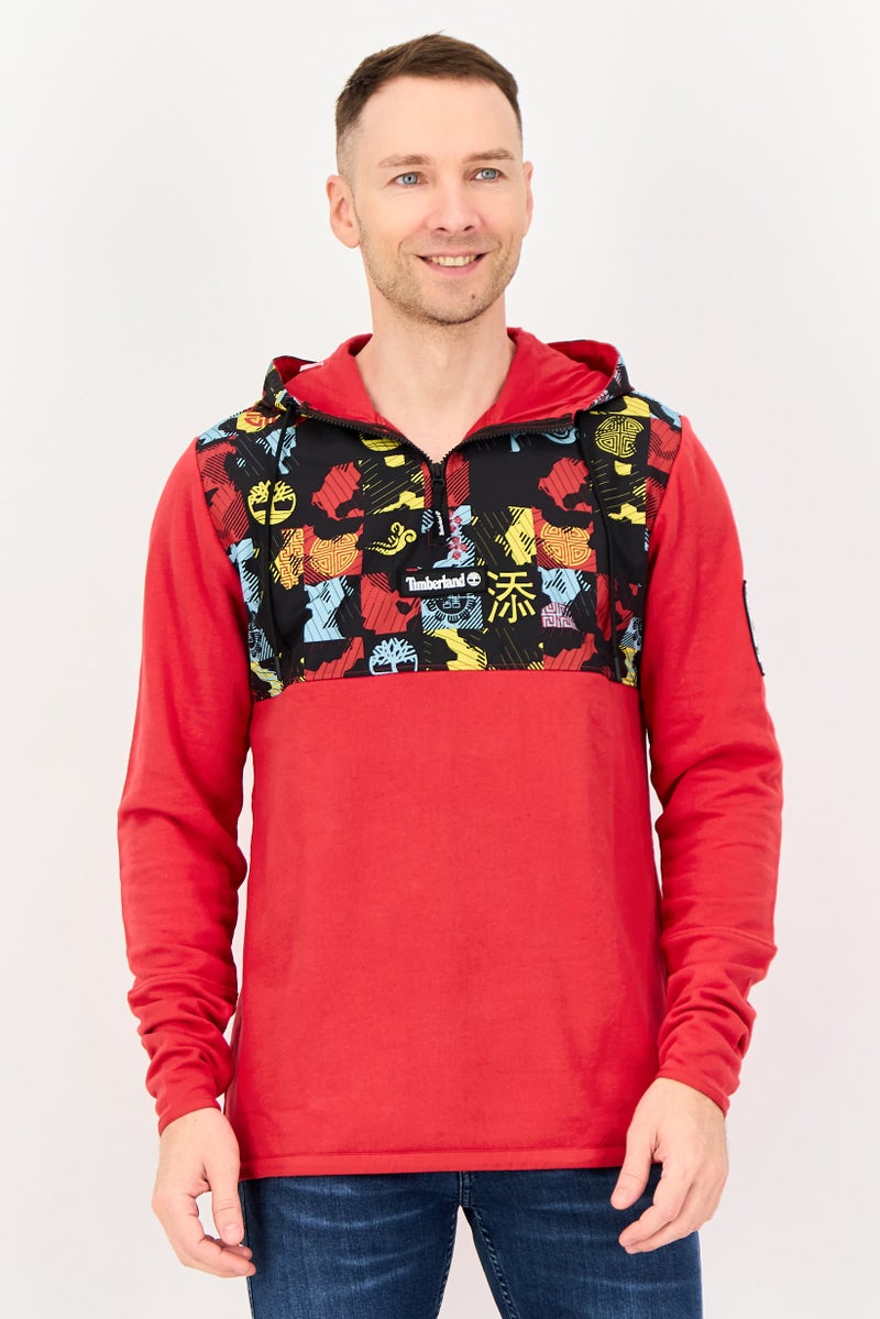 Timberland Men Graphic Print Long Sleeve Hoodie, Multicolor - Image 1