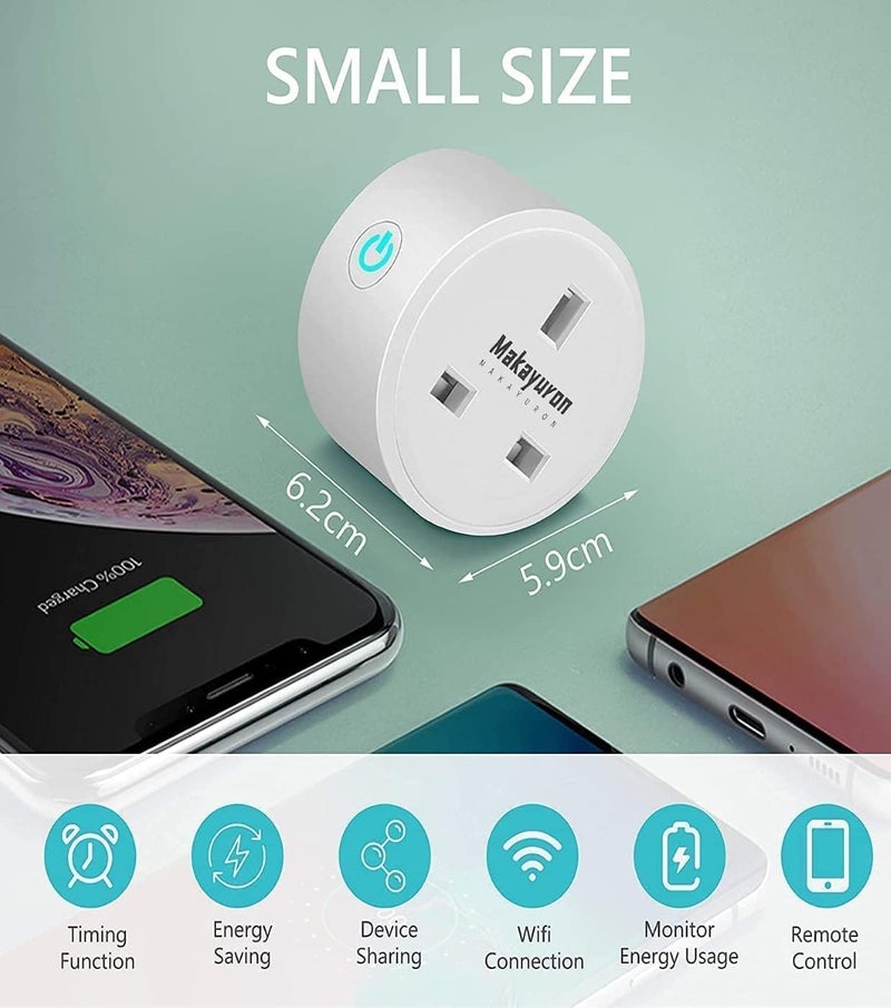 Makayuron Smart Plug - WiFi Outlet Socket with Voice Control for Alexa and Google Home - Image 2
