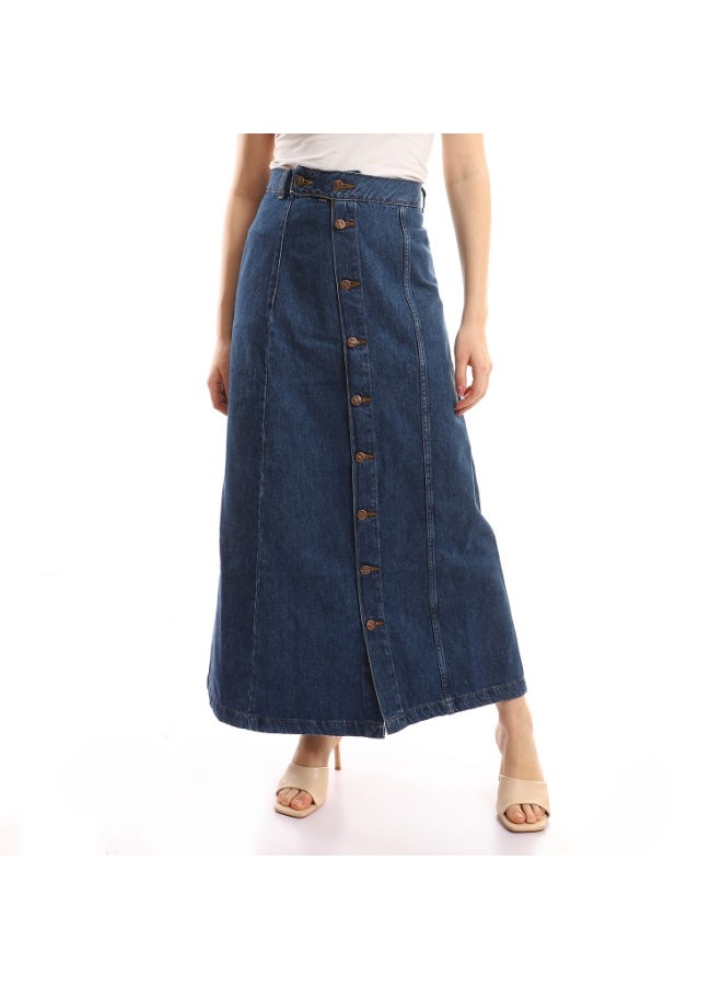 Coctail - 6391-Denim Skirt-dark blue - Image 1