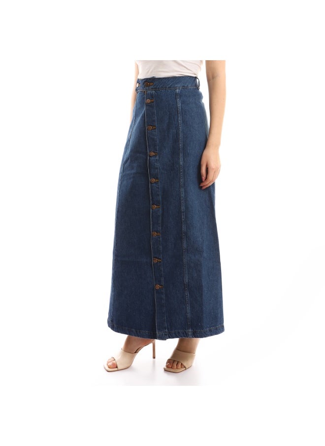 Coctail - 6391-Denim Skirt-dark blue - Image 1