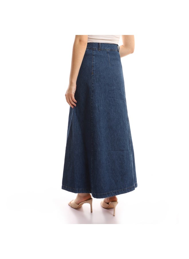 Coctail - 6391-Denim Skirt-dark blue - Image 1