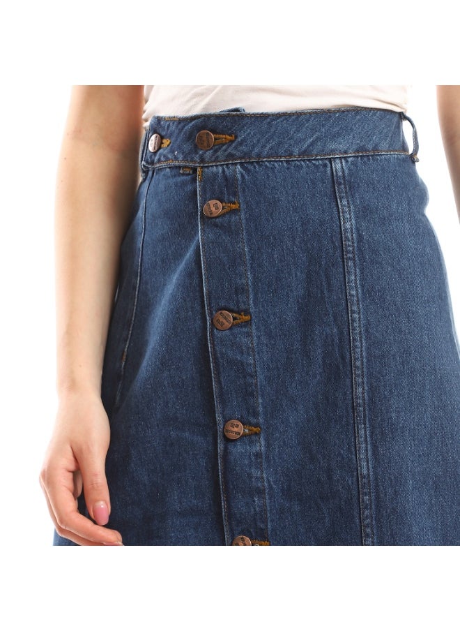 Coctail - 6391-Denim Skirt-dark blue - Image 1