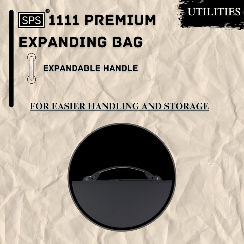 sps 13 Pocket Expanding File Folder with Buckle Closure,Label Index and Handle for A4/Foolscap/Legal Documents (Black) - Image 4