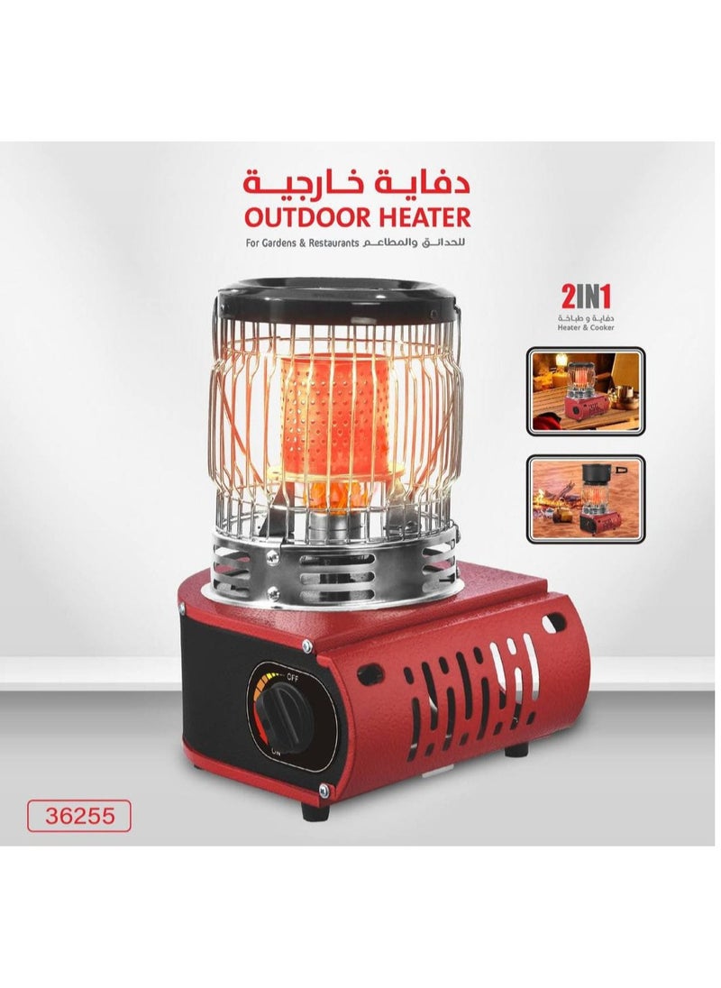 عائلة التخييم دفاية  غاز خارجية متعددة الوظائف دفاية مع طباخة  - Image 1