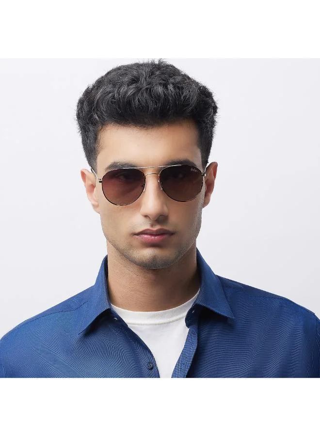 Lee Cooper Polarized Sunglasses Gold Frame Gradient Brown Mirror Lens 56mm  - LC1205C02