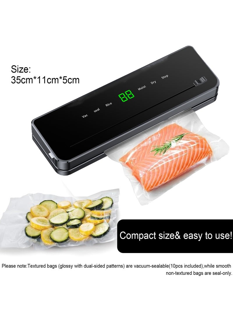 نورة تغليف حراري للاكياس آلة تفريغ وتغليف الطعام الأوتوماتيكية من أكوتسُن - سريعة ومدمجة متعددة الوظائف مع 10 أكياس تفريغ، تعمل على الأطعمة الجافة والرطبة، نظام 5 في 1 مثالية لطهي السوڤيد والتخزين طويل الأمد - Image 3