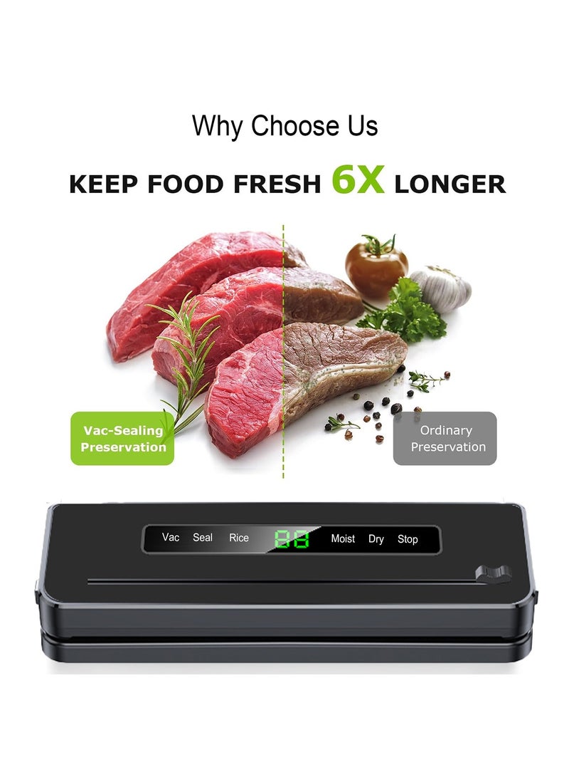 نورة تغليف حراري للاكياس آلة تفريغ وتغليف الطعام الأوتوماتيكية من أكوتسُن - سريعة ومدمجة متعددة الوظائف مع 10 أكياس تفريغ، تعمل على الأطعمة الجافة والرطبة، نظام 5 في 1 مثالية لطهي السوڤيد والتخزين طويل الأمد - Image 2