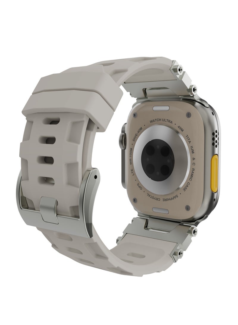 Apple Watchband For Ultra 1/2 49mm, Series 9/8/SE2/7/6/SE/5/4/3/2/1 45mm/44mm/42mm Durable Metal Connector Band - Star light - view 2