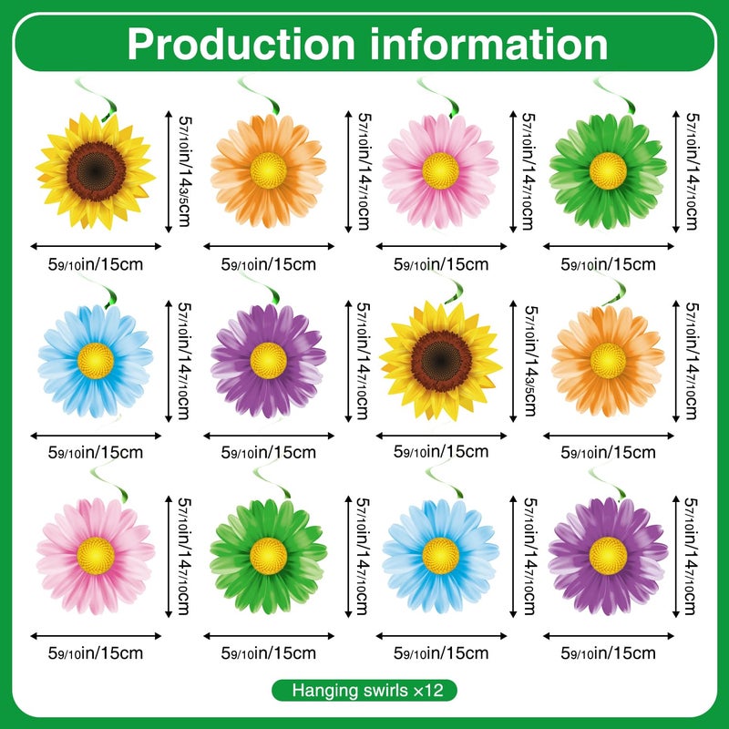 Biswiter Spring Party Decorations, Hello Spring Decor include 2Pc Hello Spring Banner and 24Pc Hanging Spring Decorations, Flower Hanging Decorations Spring Decorations for Home Office Classroom - Image 3