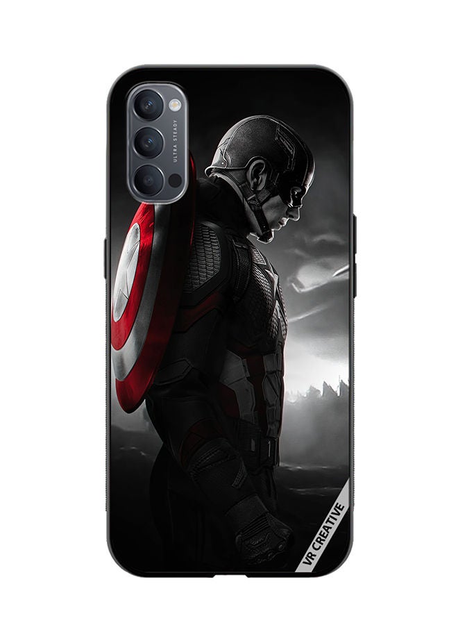 VR CREATIVE Protective Case Cover For Oppo Reno4 Pro 5G Captain America Design Multicolour - Image 1