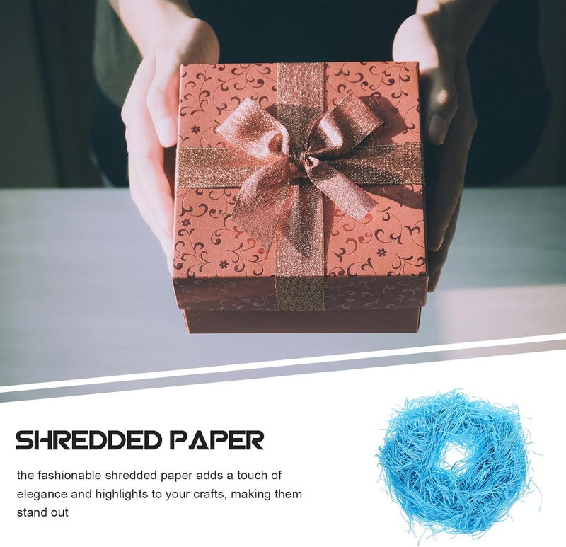 CORHAD Blue Shredded Paper Filler for Boxes 200g Pack Lake Blue Crinkle Cut Packing Box Filling for Basket Protection and Decoration - Image 5