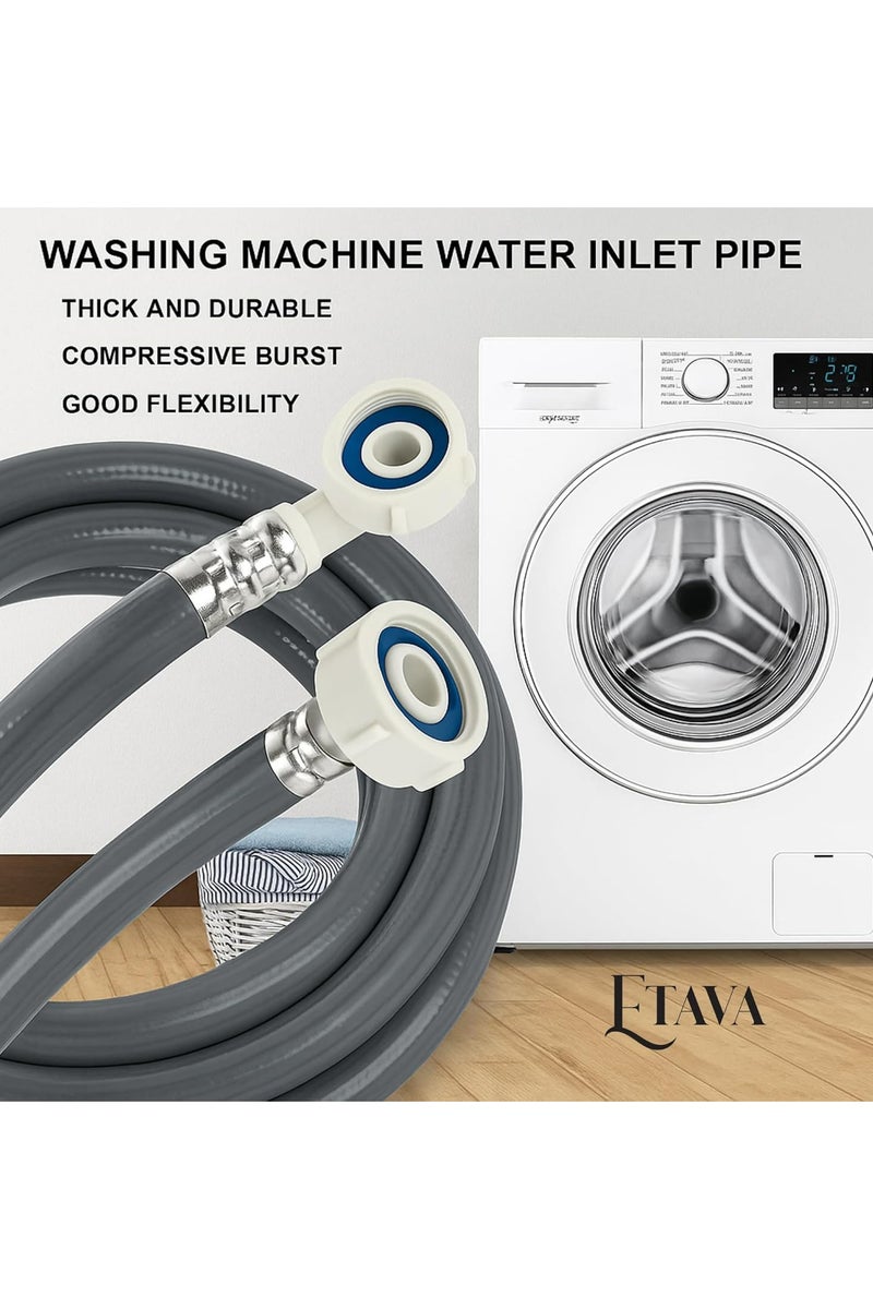 ETAVA Washing Machine Inlet Hose Pipe 3 Meter – Universal Water Supply Connector – Heavy Duty, Leak-Proof & Durable – Flexible PVC Pipe Compatible with All Washing Machine Brands - Image 3