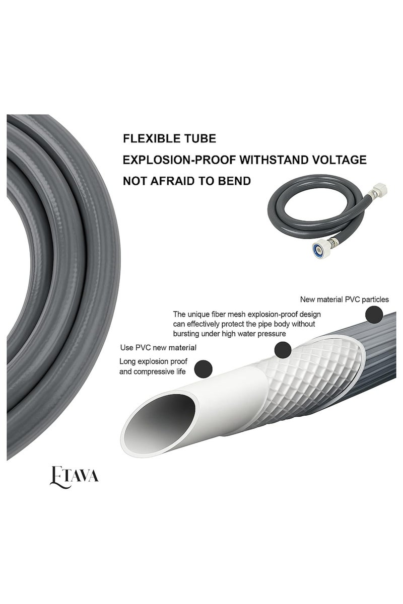 ETAVA Washing Machine Inlet Hose Pipe 3 Meter – Universal Water Supply Connector – Heavy Duty, Leak-Proof & Durable – Flexible PVC Pipe Compatible with All Washing Machine Brands - Image 4