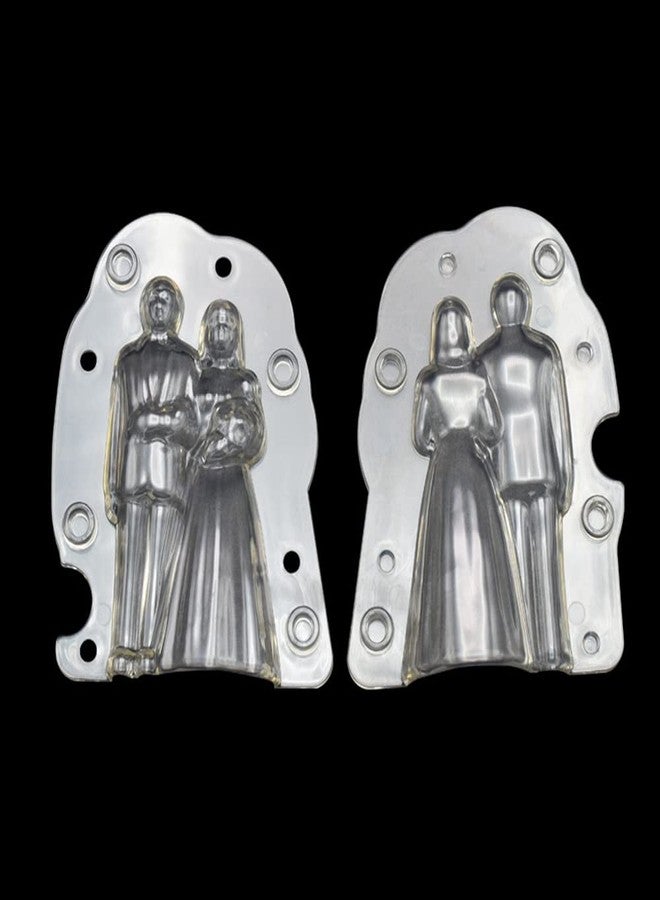 TUKE Chocolate Molds 3D Bride and Groom Couple Candy Fondant Mold Birthday Cake Decorating Molds with Clips - Image 3
