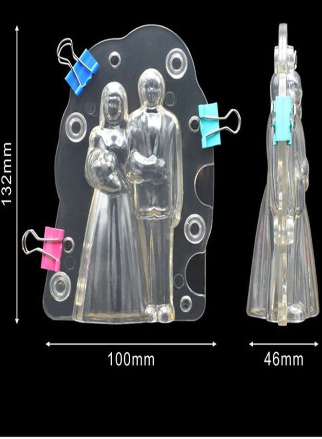 TUKE Chocolate Molds 3D Bride and Groom Couple Candy Fondant Mold Birthday Cake Decorating Molds with Clips - Image 2