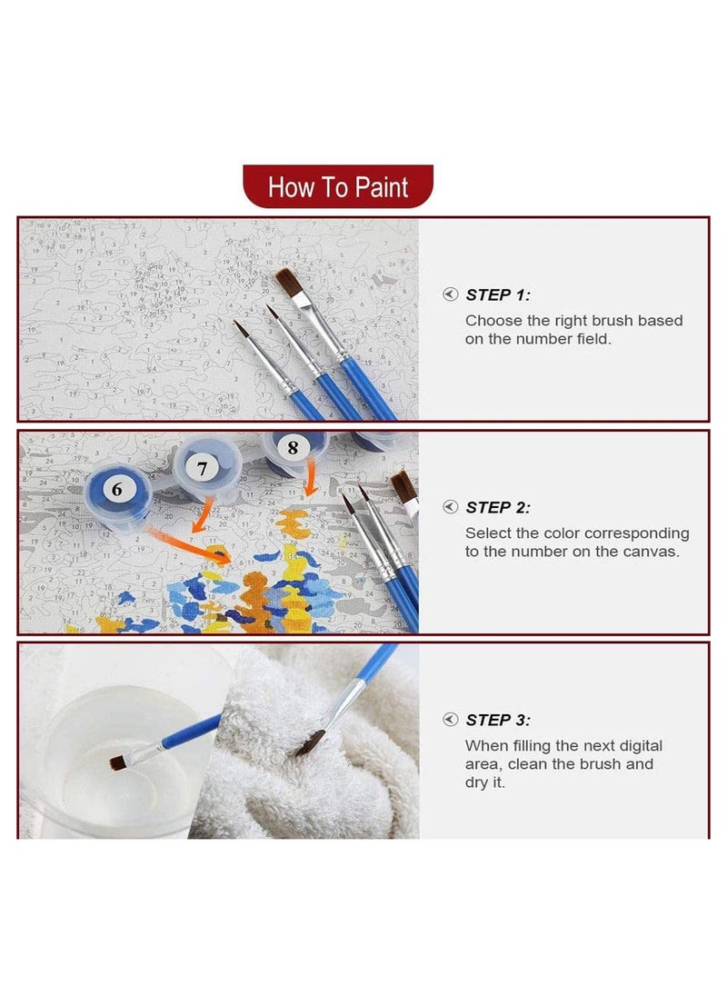 Painting By Numbers for Kids Adults Canvas DIY Oil Kit with Brushes and Acrylic ment Home Decoration 40X50Cm Italy Street View Town  - Image 4