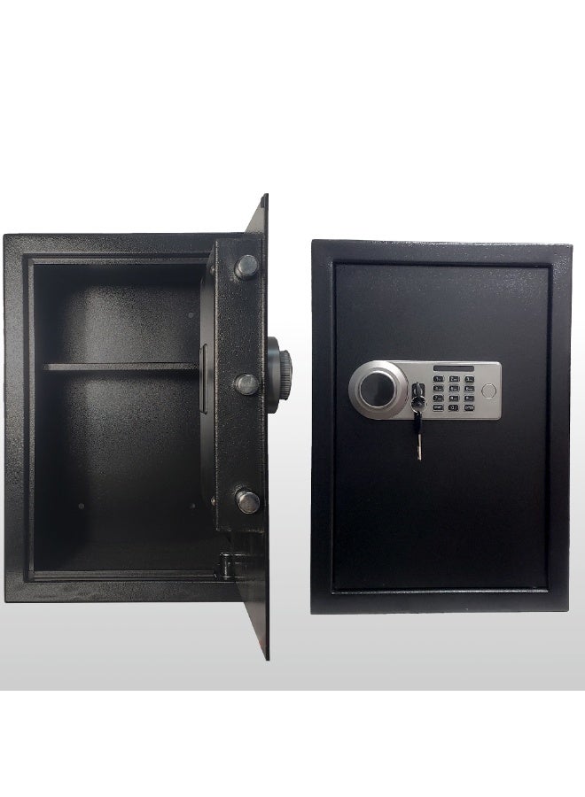 ماماتونس صندوق أمان كبير مع لوحة مفاتيح رقمية وقفل بمفتاح ورف قابل للإزالة، ارتفاع 50 سم، خزانة أمان فولاذية للنقود والمجوهرات وجوازات السفر والمستندات المكتبية والمنزلية، مقاس 50 × 35 × 31 سم - Image 3