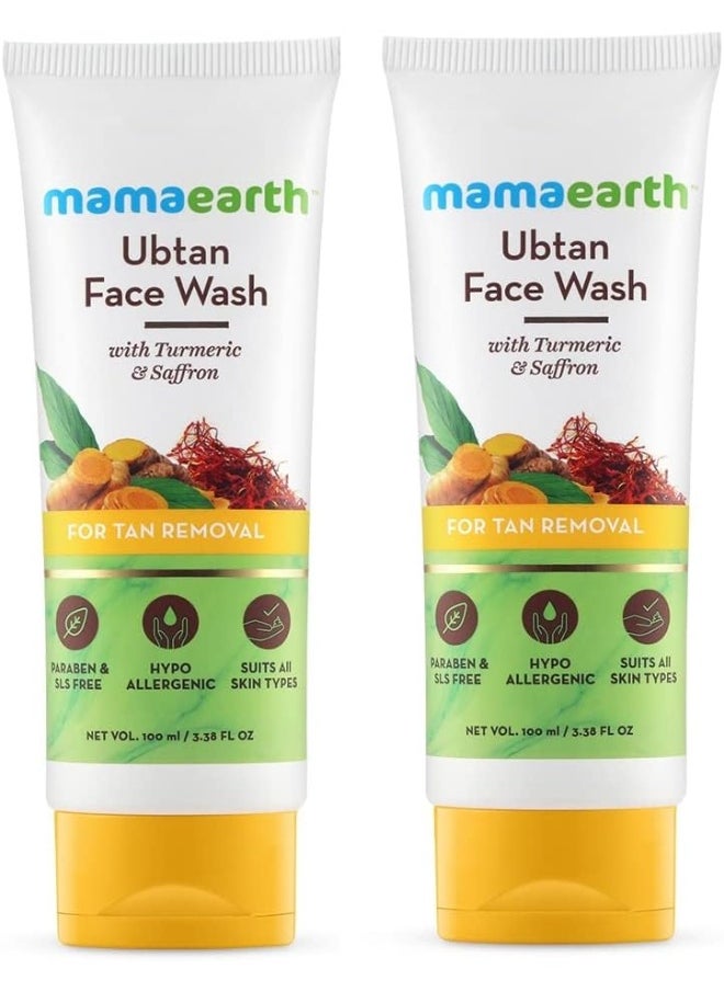 Mamaearth Ubtan Face Wash For Tan Removal 2-Pieces 100 Ml  - Image 1