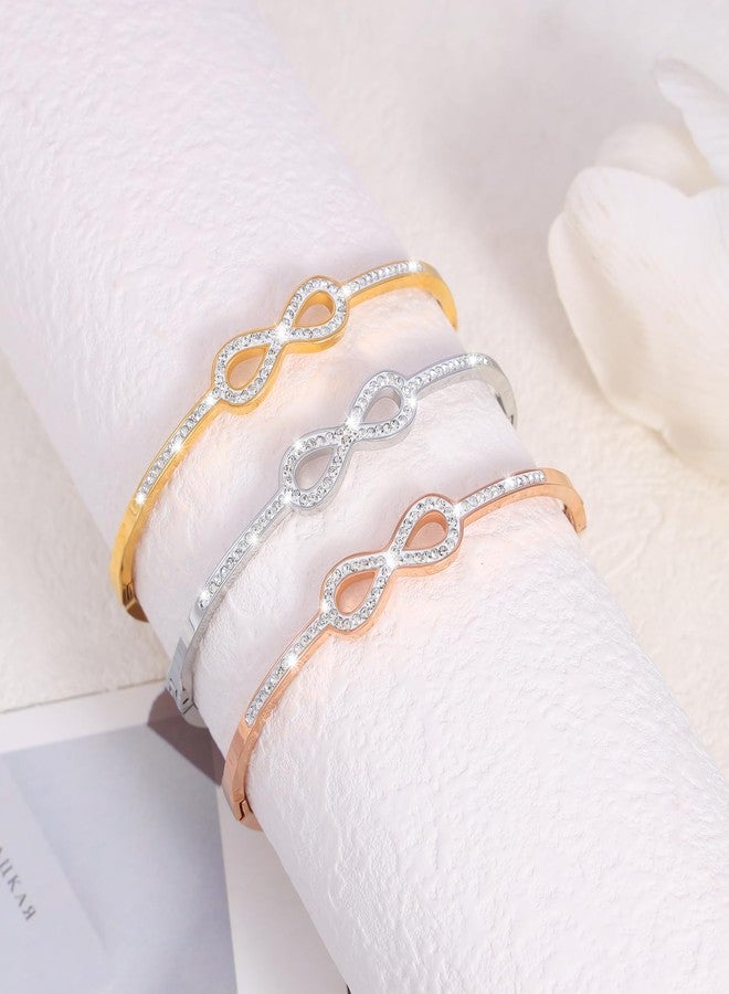 MILAKOO Gold Stainless Steel Mobius Knot Bangle Bracelet Forever Love Cuff Minimalist Boho Style Gifts for Her - Image 5