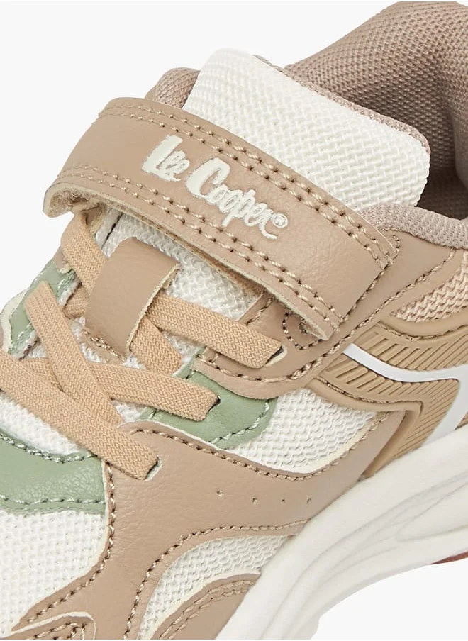 لي كوبر Boys' Panelled Sneakers with Hook and Loop Closure