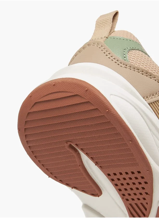 لي كوبر Boys' Panelled Sneakers with Hook and Loop Closure