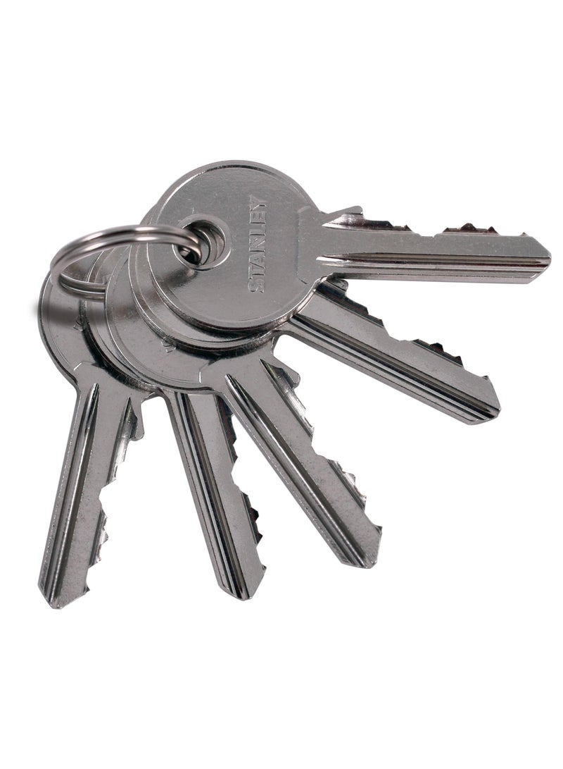 ستانلي قفل قياسي من ستانلي بقفل نحاسي 40 ملم مع 5 مفاتيح - Image 3