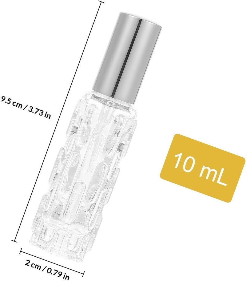 زجاجات رذاذ عطر قابلة لإعادة التعبئة 10 مل، 8 قطع، زجاجات رذاذ فارغة ناعمة ومحمولة، رؤوس رش فضية للسفر والعناية الشخصية - Image 2