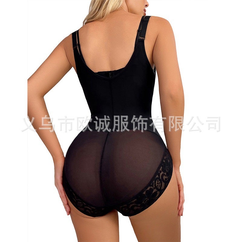 New Plus Size Body Shaping Clothes High Waist-Breasted Abdominal Pants Strap Lace Triangle Body Shaping Pants - Image 5