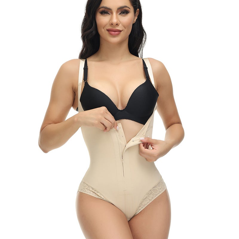 New Plus Size Body Shaping Clothes High Waist-Breasted Abdominal Pants Strap Lace Triangle Body Shaping Pants - Image 2