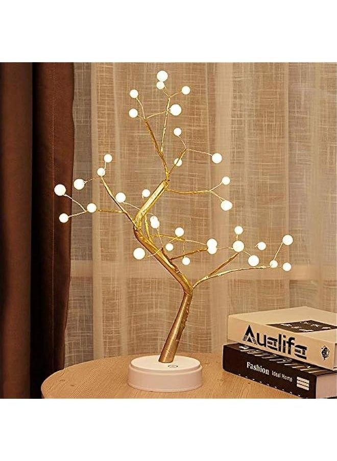 Gonice Tree Lights Night Light with Touch on, 36 LED Pearl Beads Fairy Light Children's Room Décor Battery & USB Powered Tree Lamps Bedside & Table Lamps for Kids Room,  - Image 2