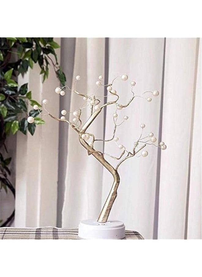 Gonice Tree Lights Night Light with Touch on, 36 LED Pearl Beads Fairy Light Children's Room Décor Battery & USB Powered Tree Lamps Bedside & Table Lamps for Kids Room,  - Image 3
