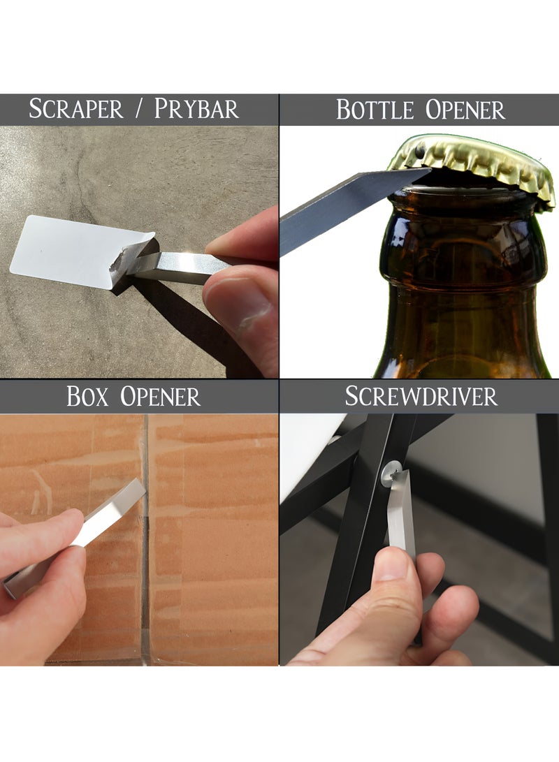 ALMiHomi Mighty Mini Bar – EDC Pry Bar Multitool Keychain, Pocket-Size Stainless Steel Tool for Everyday Use, Box Opener, Screwdriver & More - Image 2