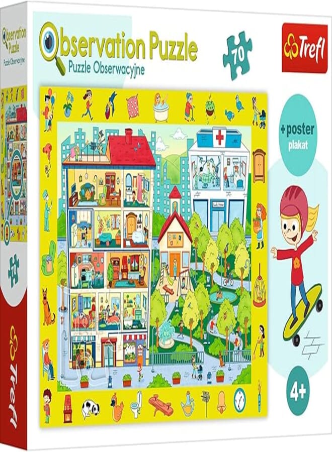 Trefl Puzzle 70 Obserwacyjne Odwiedzamy miasteczko
