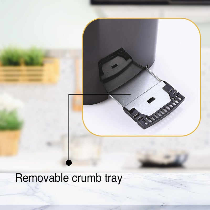 Usha iToast 2 Slice Pop Up Toaster | 750 watts | 6 Browning Settings | Cool Touch Body | Croissant/Bun Warmer | Automatic Bread Centering for Uniform Browning | 2 Years Warranty (Black) - Image 3