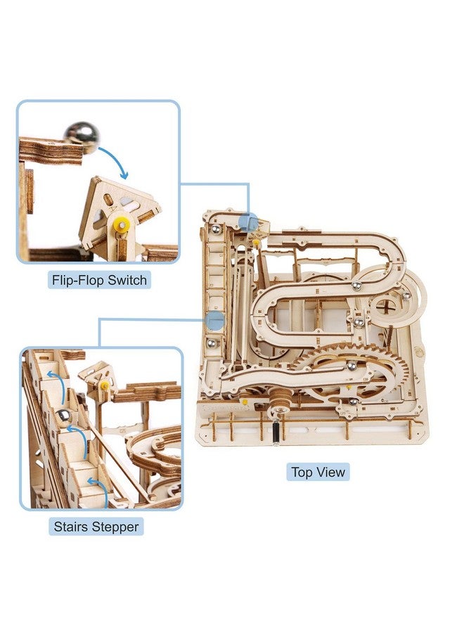 روكر مجموعة ألغاز خشبية ثلاثية الأبعاد من ROKR - مجموعة نماذج ميكانيكية للكبار، ألعاب أفعوانية يدوية الصنع، هدايا للأولاد/البنات (باركور الرخام) - Image 3