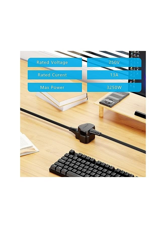PROMASS 1 Way Extension Cord 5 Metres Long Electric Cable,UK 3 Pin Plug Power Cord,Heavy Duty Single Socket Extension Lead, Black  - Image 5