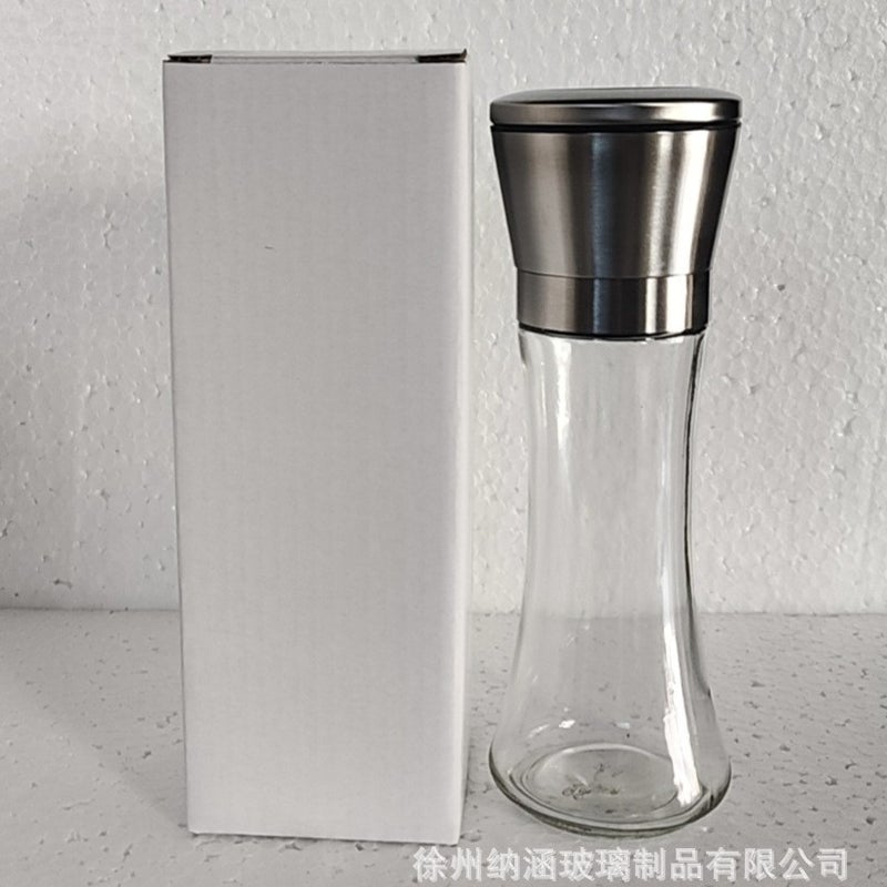Stainless Steel Pepper Grinder Glass Sea Salt Pepper Powder Pepper Coffee Grinder Manual Black Pepper Grinder Bottle - Image 1