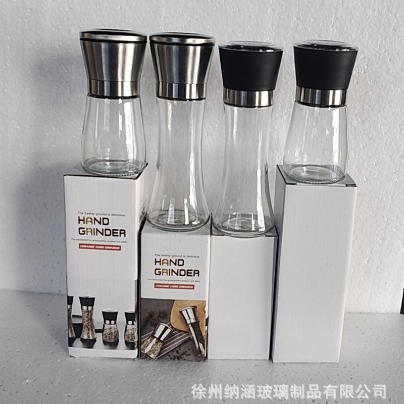 Stainless Steel Pepper Grinder Glass Sea Salt Pepper Powder Pepper Coffee Grinder Manual Black Pepper Grinder Bottle - Image 4