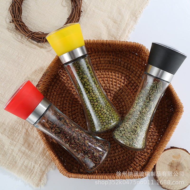Stainless Steel Pepper Grinder Glass Sea Salt Pepper Powder Pepper Coffee Grinder Manual Black Pepper Grinder Bottle - Image 5
